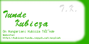 tunde kubicza business card